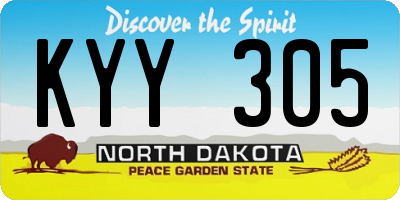 ND license plate KYY305