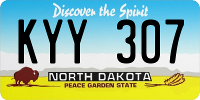 ND license plate KYY307