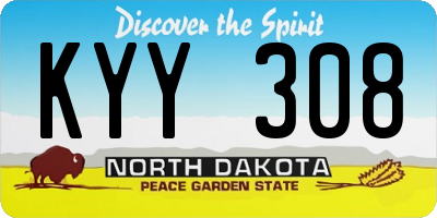 ND license plate KYY308