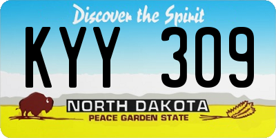 ND license plate KYY309