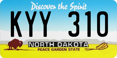 ND license plate KYY310
