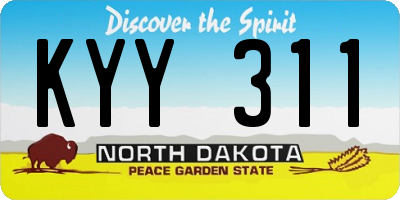 ND license plate KYY311