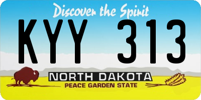 ND license plate KYY313