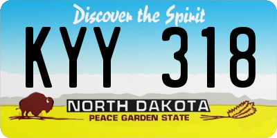ND license plate KYY318