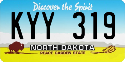 ND license plate KYY319
