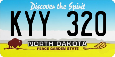 ND license plate KYY320
