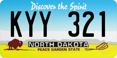 ND license plate KYY321