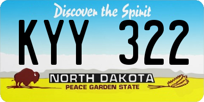 ND license plate KYY322