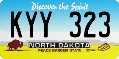 ND license plate KYY323