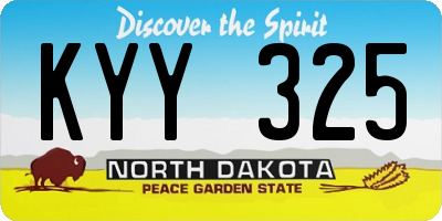 ND license plate KYY325