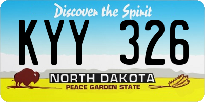 ND license plate KYY326