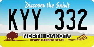 ND license plate KYY332