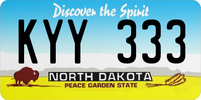 ND license plate KYY333