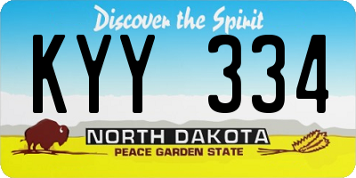 ND license plate KYY334