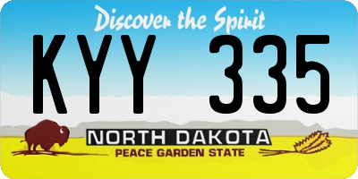 ND license plate KYY335