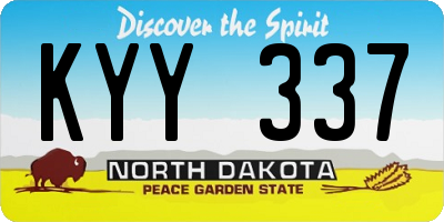 ND license plate KYY337