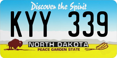 ND license plate KYY339