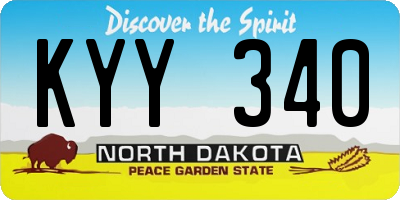 ND license plate KYY340