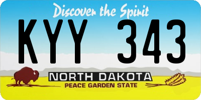 ND license plate KYY343