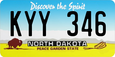 ND license plate KYY346