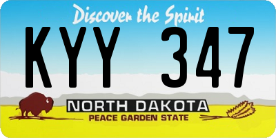 ND license plate KYY347