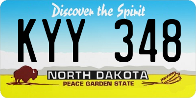 ND license plate KYY348