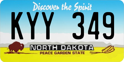 ND license plate KYY349