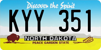 ND license plate KYY351