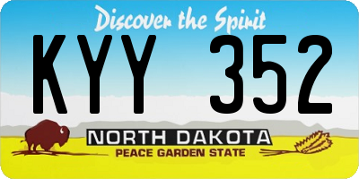 ND license plate KYY352