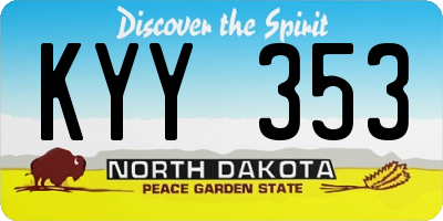 ND license plate KYY353