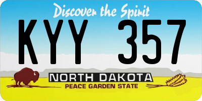 ND license plate KYY357