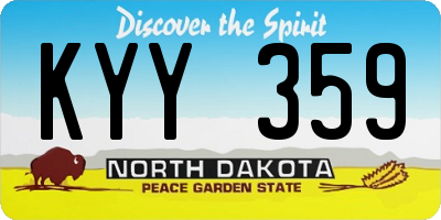 ND license plate KYY359