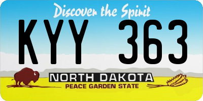 ND license plate KYY363