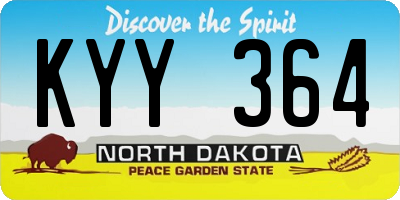 ND license plate KYY364
