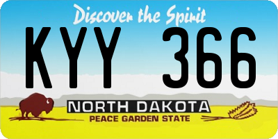 ND license plate KYY366