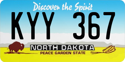 ND license plate KYY367