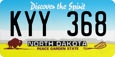 ND license plate KYY368