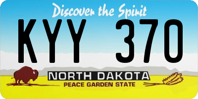 ND license plate KYY370