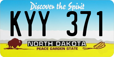 ND license plate KYY371