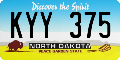 ND license plate KYY375