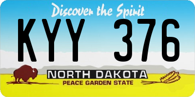 ND license plate KYY376