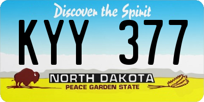 ND license plate KYY377