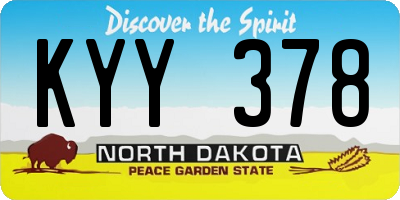 ND license plate KYY378