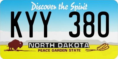 ND license plate KYY380