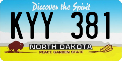 ND license plate KYY381