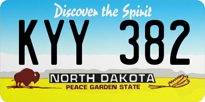 ND license plate KYY382
