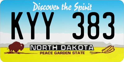 ND license plate KYY383