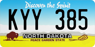 ND license plate KYY385