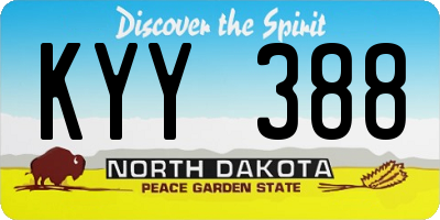ND license plate KYY388