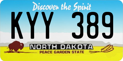 ND license plate KYY389